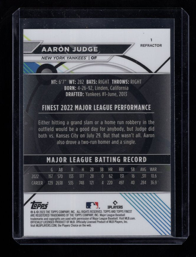 2018 Finest Refractors #1 Aaron Judge (New York Yankees)