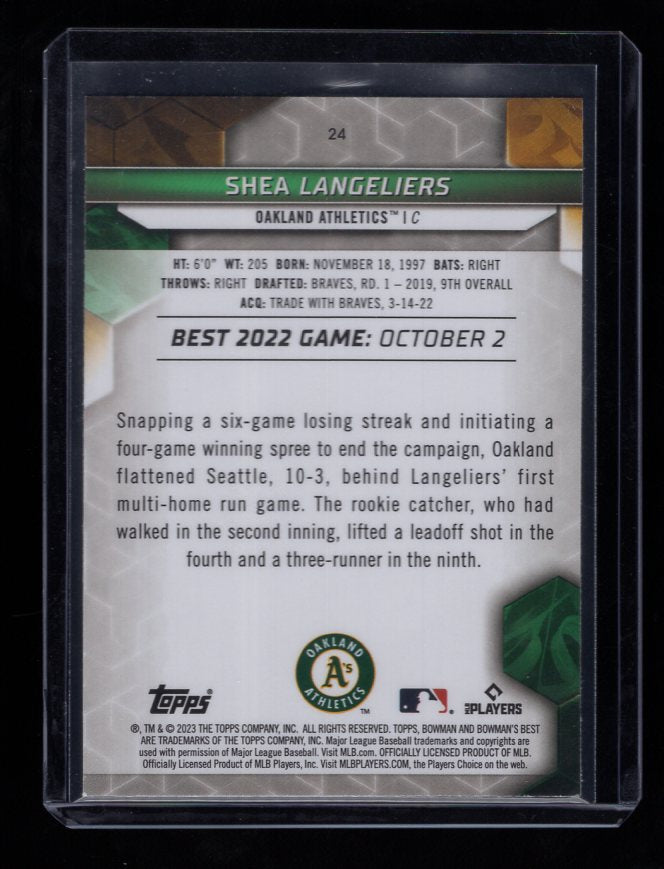 2023 Bowman's Best #24 Shea Langeliers Rookie (Oakland Athletics)