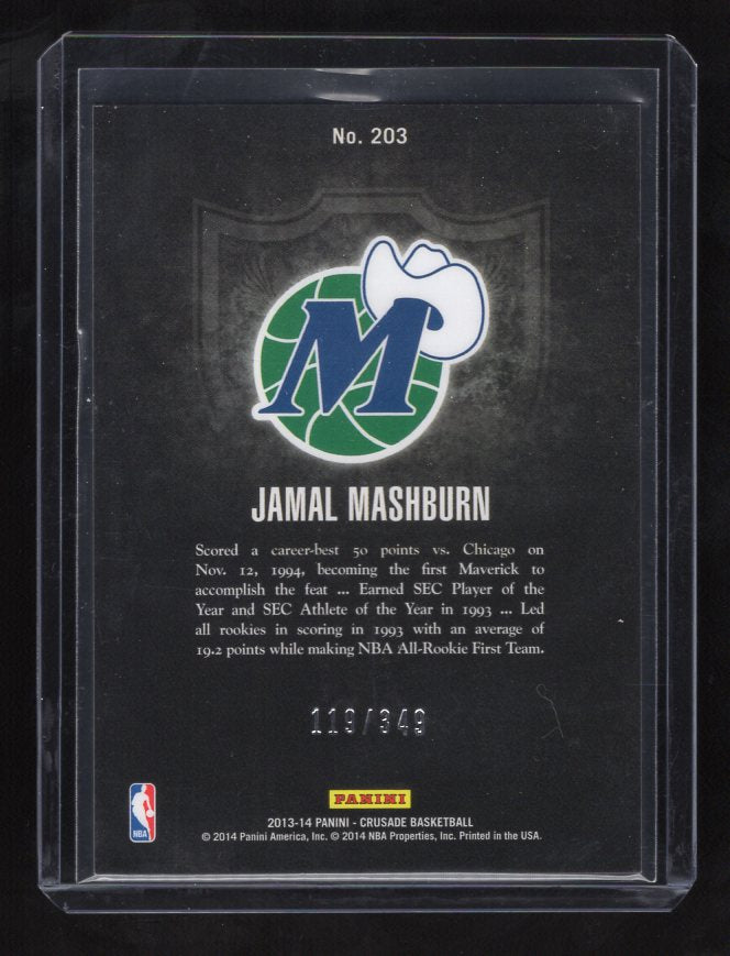 2013-14 Panini Crusade Insert Red #203 Jamal Mashburn #'d 119/349 (Dallas Mavericks)