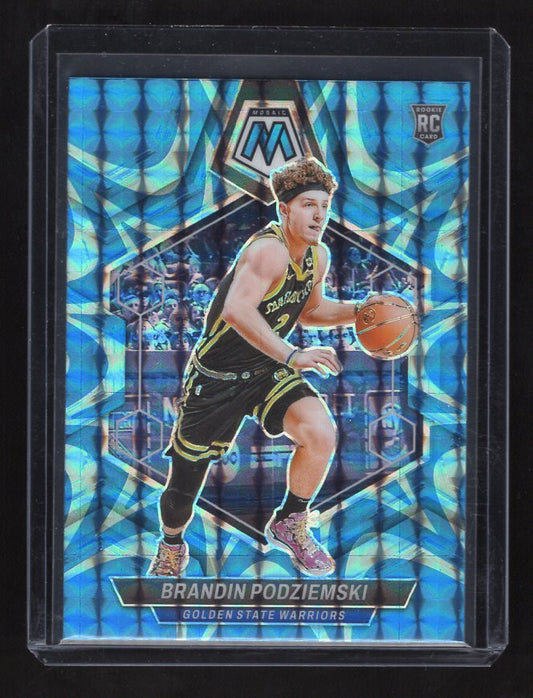 2023-24 Panini Mosaic Reactive Blue #245 Brandin Podziemski (Golden State Warriors)