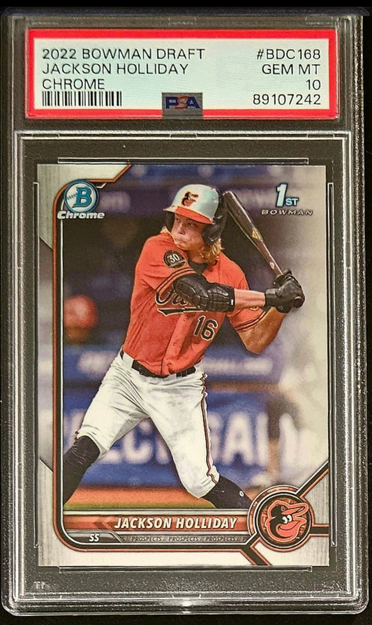 2022 Bowman Draft 1st Chrome #BDC-168 Jackson Holliday (Baltimore Orioles) PSA 10