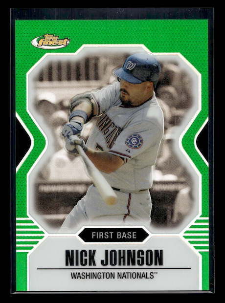 2007 Finest Refractors Green #6 Nick Johnson #129/199 (Washington Nationals)