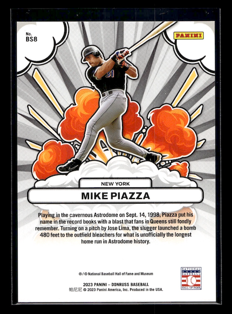 2023 Donruss Bomb Squad #8 Mike Piazza #'d 360/999 (New York Mets)