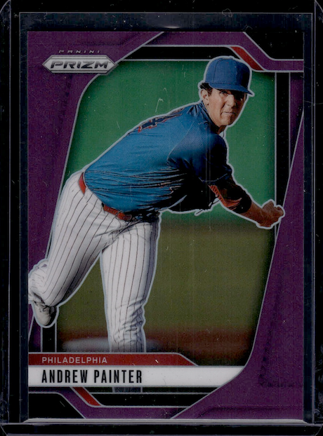 2025 Panini Prizm Prizms Purple #153 Andrew Painter (Philadelphia Phillies)