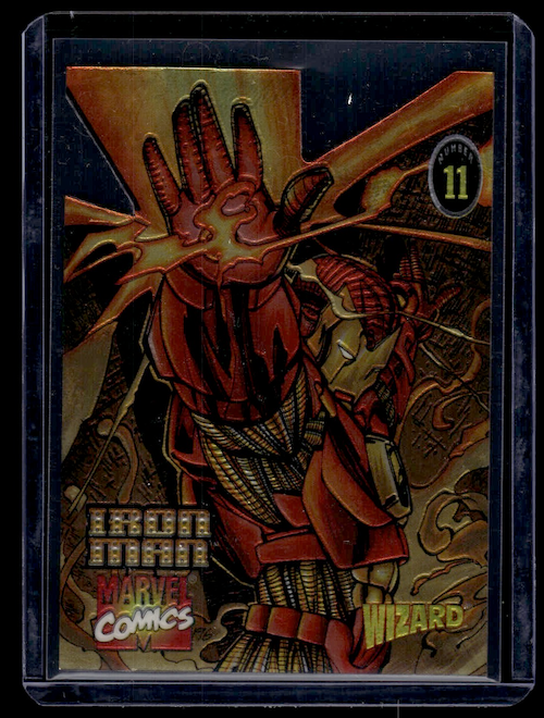 1996 Wizard Marvel Comics Die Cut Promo Card #11 Iron Man Chromium Series 4