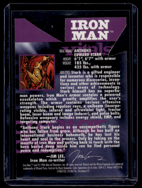1996 Wizard Marvel Comics Die Cut Promo Card #11 Iron Man Chromium Series 4
