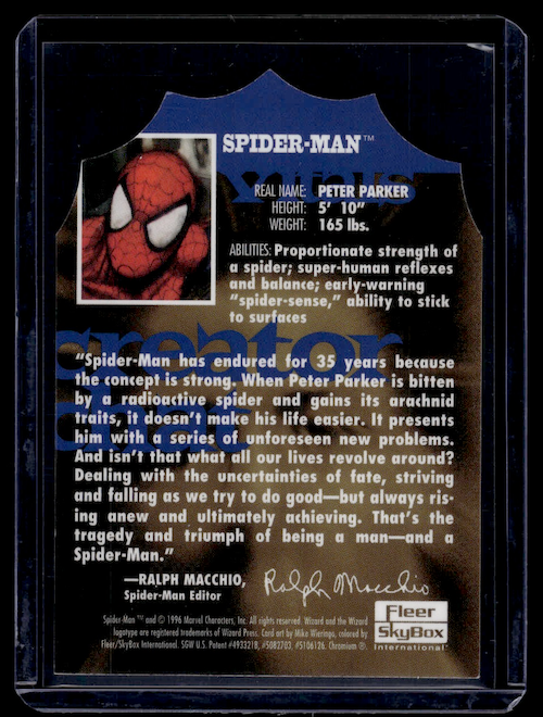 1996 Wizard Magazine Spider-Man Chromium Series Die-Cut # 8
