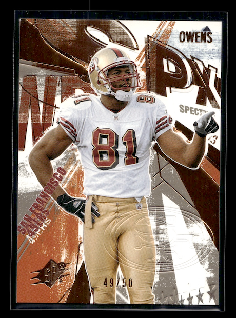 2003 SPx Spectrum #47 Terrell Owens #'d 49/50 (San Francisco 49ers)