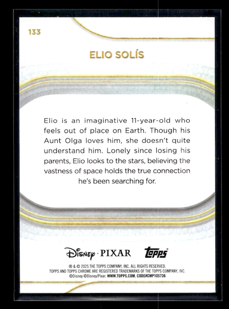 2025 Topps Chrome Disney #133 Elio Solís (Debut Card)