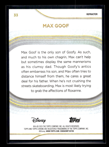 2025 Topps Chrome Disney Refractors #33 Max Goof