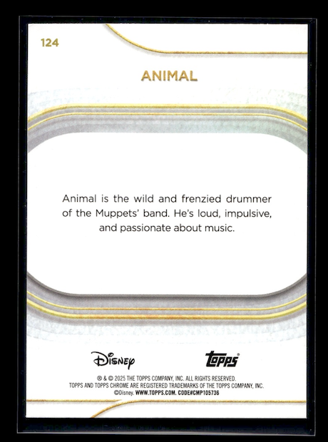 2025 Topps Chrome Disney Mini-Diamonds Refractors #124 Animal (TV Show: The Muppets)