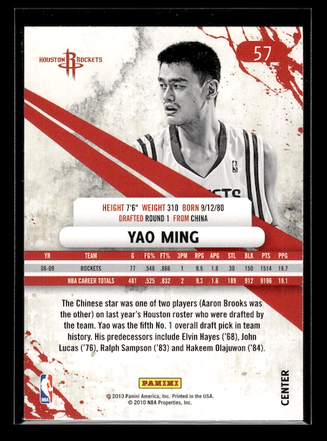 2010-11 Rookies and Stars Gold #57 Yao Ming (Houston Rockets)