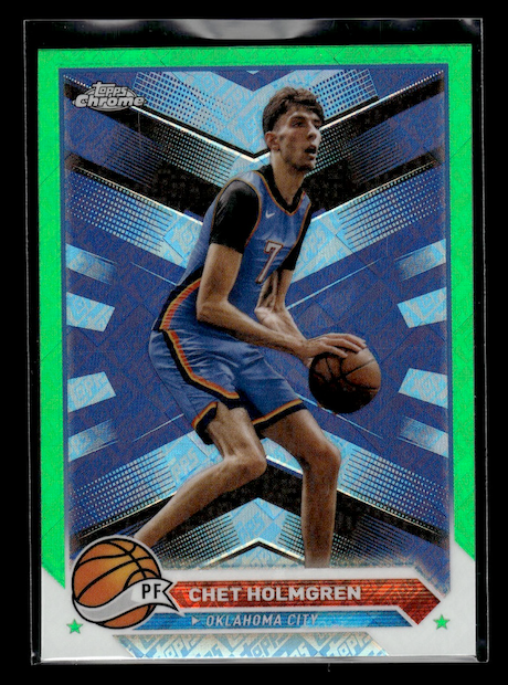 2023-24 Topps Chrome Green Topps Refractors #196 Chet Holmgren (Oklahoma City Thunder)