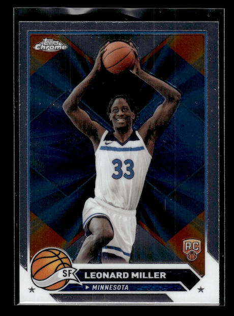 2023-24 Topps Chrome #158 Leonard Miller Rookie (Minnesota Timberwolves)