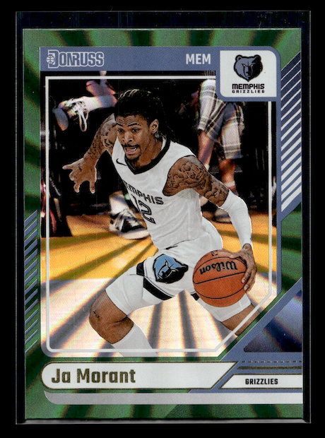 2024-25 Donruss Holo Green Laser #66 Ja Morant (Memphis Grizzlies)