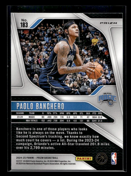 2024-25 Panini Prizm Prizms Green #183 Paolo Banchero (Orlando Magic)