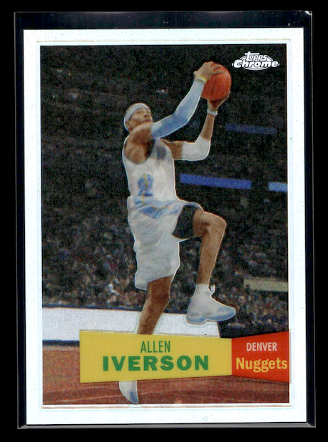 2007-08 Topps Chrome 1957-58 Variations Refractors #33 Allen Iverson #'d /999 (Denver Nuggets)