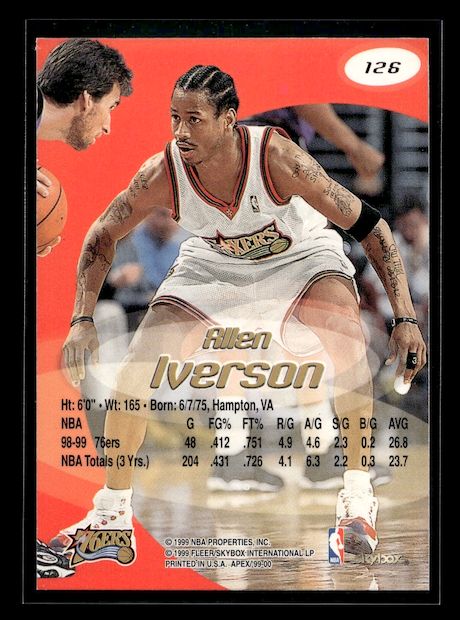 1999-00 SkyBox APEX #126 Allen Iverson (Philadelphia 76ers)