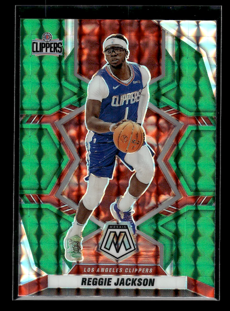 2021-22 Panini Mosaic Mosaic Green #183 Reggie Jackson (Los Angeles Clippers)