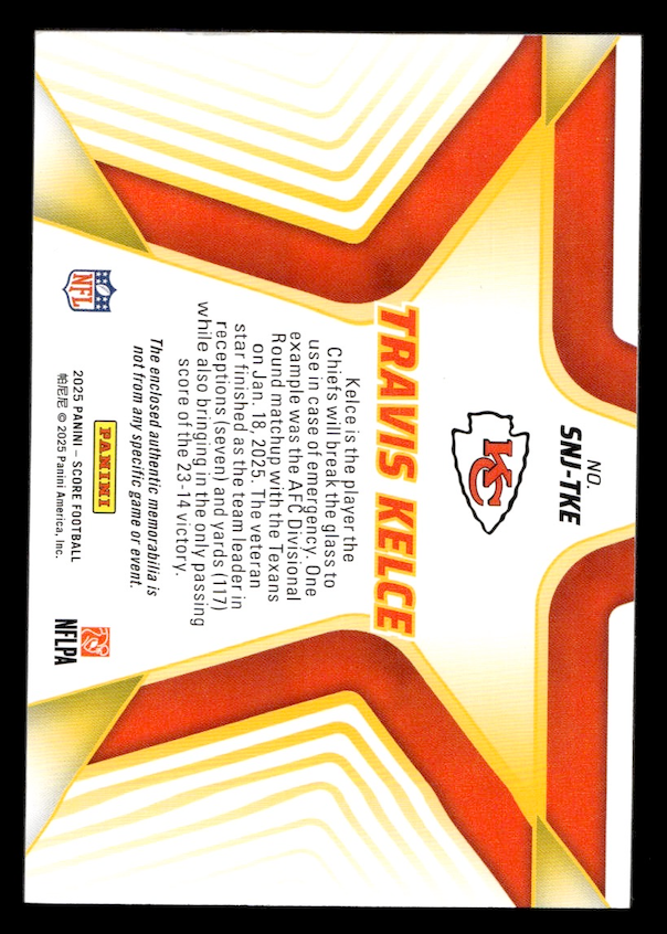 2025 Score Stars of the NFL Jerseys #26 Travis Kelce (Kansas City Chiefs)