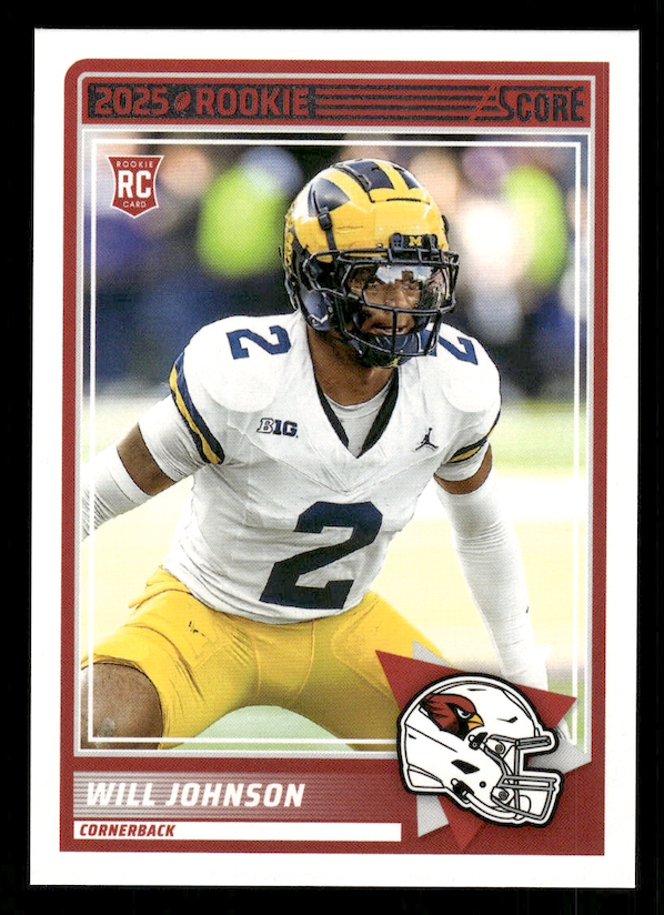 2025 Score Rookies #11 Will Johnson (Arizona Cardinals)