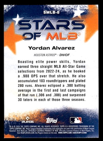 2026 Topps Stars of MLB #SMLB8 Yordan Alvarez (Houston Astros)