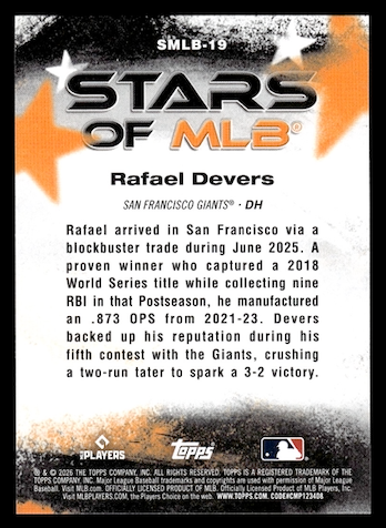 2026 Topps Stars of MLB #SMLB19 Rafael Devers (San Francisco Giants)