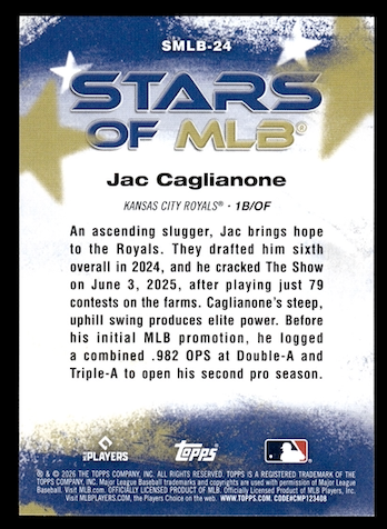 2026 Topps Stars of MLB Rookie (RC) #SMLB24 Jac Caglianone (Kansas City Royals)