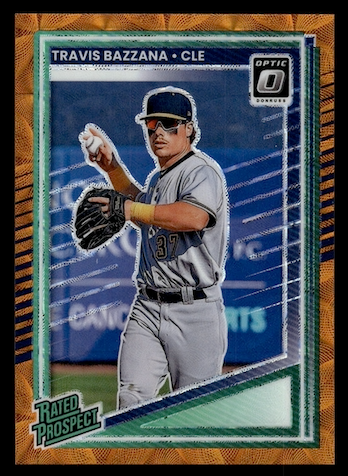 2025 Donruss Optic Orange Scope Rated Prospect #131 Travis Bazzana #'d 02/79 (Cleveland Guardians)