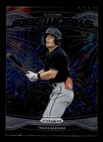 2025 Panini Prizm Fireworks #4 Travis Bazzana (Cleveland Guardians)