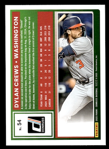 2025 Donruss #54 Dylan Crews (Washington Nationals)