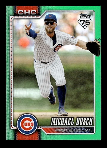 2026 Topps Green Holo Foil #348 Michael Busch  #'d 52/99 (Chicago Cubs)