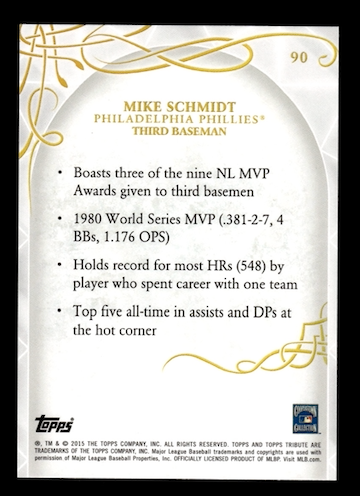 2015 Topps Tribute #90 Mike Schmidt (Philadelphia Phillies)
