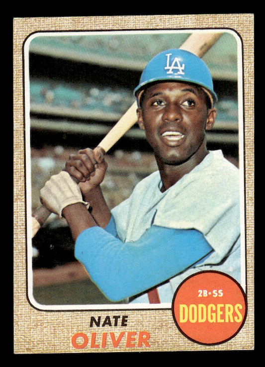 1968 Topps #124 Nate Oliver (Los Angeles Dodgers) NM+