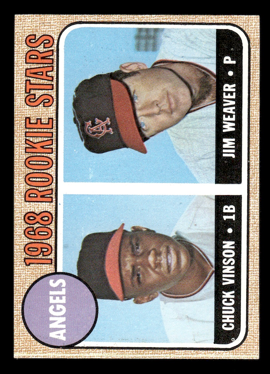 1968 Topps #328 Rookie Stars - Chuck Vinson RC/Jim Weaver (Angels)