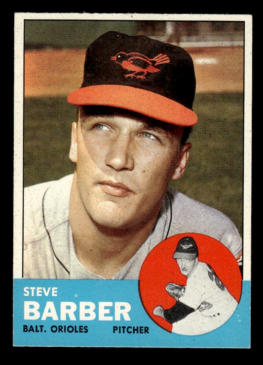 1963 Topps #12 Steve Barber (Baltimore Orioles) EX-MT+