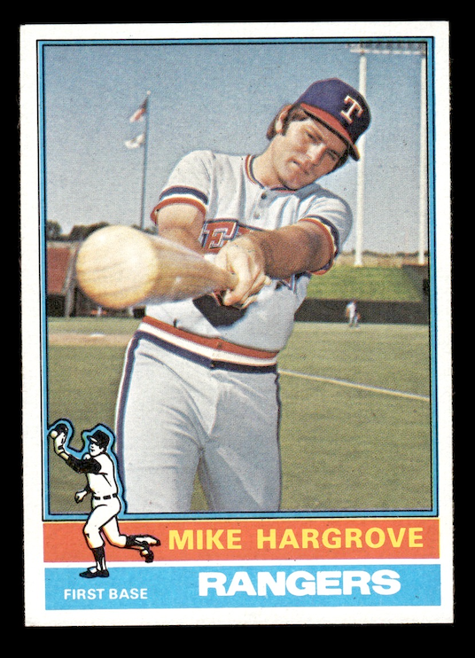1976 Topps #485 Mike Hargrove (Texas Rangers) EX-MT+