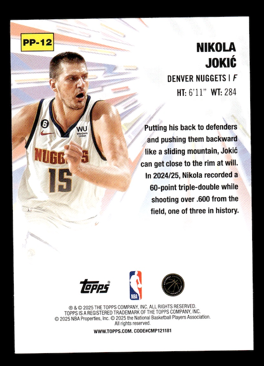 2025-26 Topps Power Players #PP12 Nikola Jokic (Denver Nuggets) NM