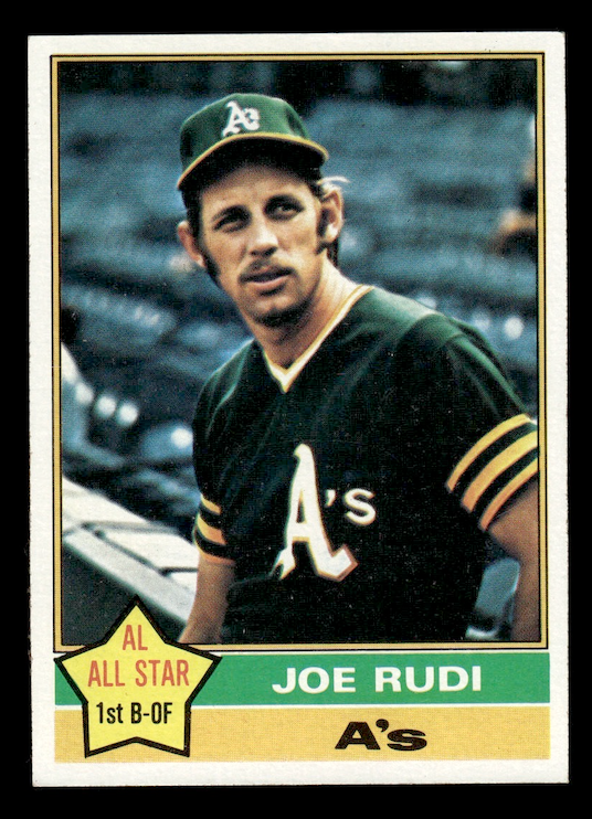 1976 Topps #475 Joe Rudi (Oakland Athletics) EX-MT+