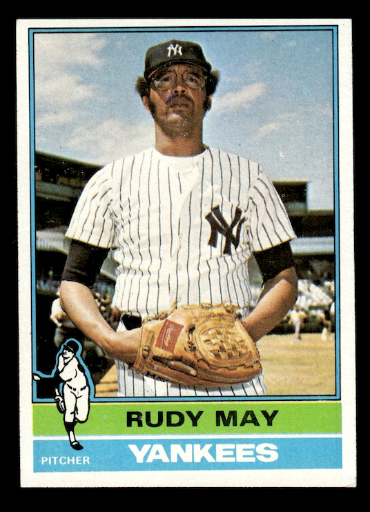 1976 Topps #481 Rudy May (New York Yankees) EX-MT+