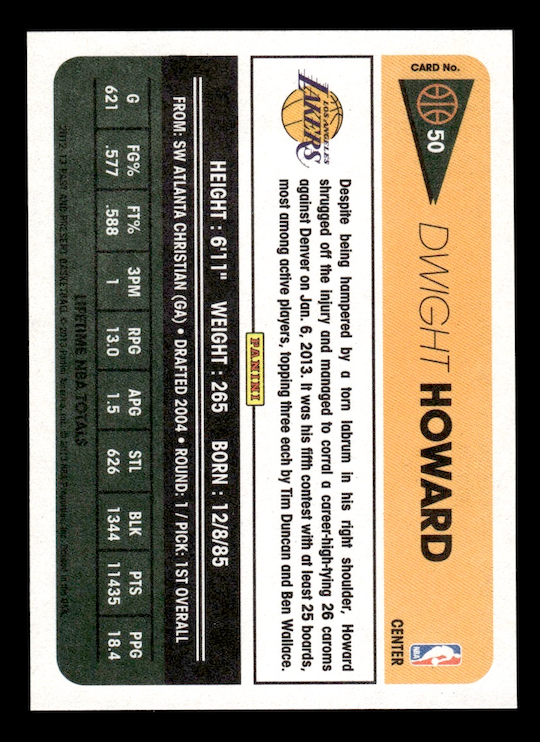 2012-13 Panini Past and Present #50 Dwight Howard (Los Angeles Lakers)