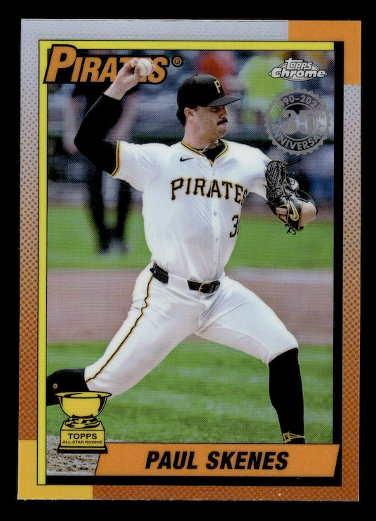 2025 Topps Chrome '90 Topps #90CB13 Paul Skenes (Pittsburgh Pirates) NM+