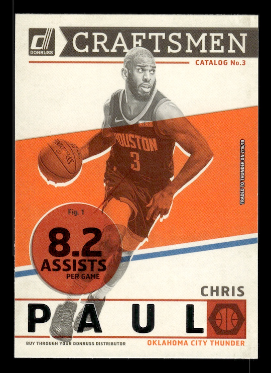 2019-20 Donruss Craftsmen #2 Chris Paul (Oklahoma City Thunder)