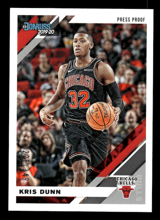 2019-20 Donruss Press Proof Silver #32 Kris Dunn #'d /349 (Chicago Bulls)