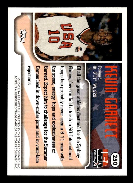 1999-00 Topps #250 Kevin Garnett USA (Minnesota Timberwolves)