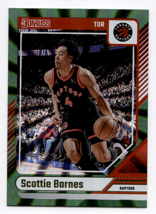 2024-25 Donruss Holo Green Laser #153 Scottie Barnes (Toronto Raptors)