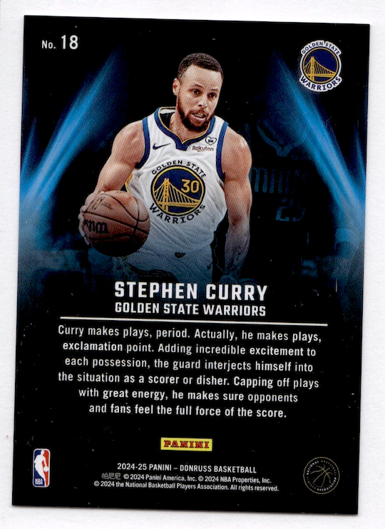 2024-25 Panini Donruss Stephen Curry Playmakers #18 SSP (Golden State Warriors)