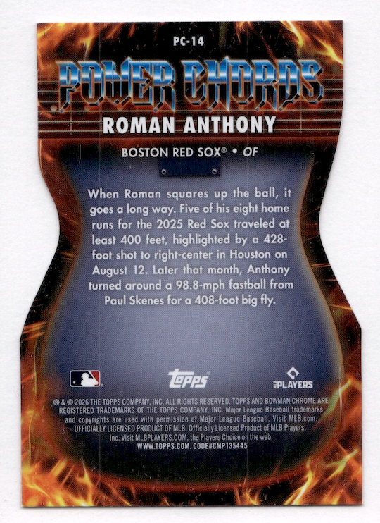 2026 Bowman Chrome Power Chords #PC14 Roman Anthony (Boston Red Sox)