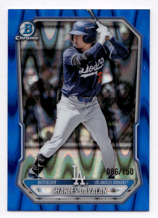 2026 Bowman Chrome Prospects Blue RayWave Ref., #BCP73 Charles Davalan #'d /150