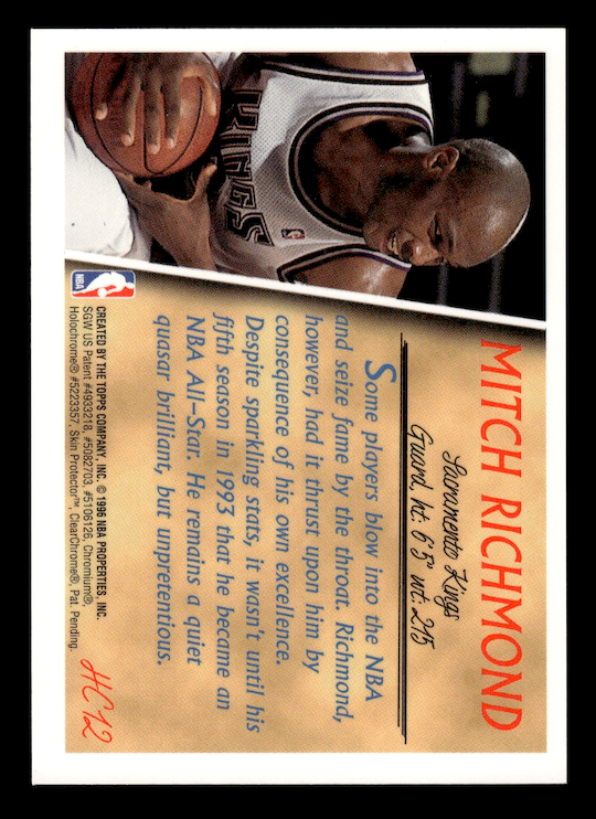 1996-97 Topps Holding Court #HC12 Mitch Richmond (Sacramento Kings)